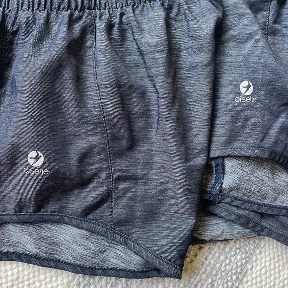 Oiselle Lori Faux Dark Denim Running Short w Zip Pocket - Picture 5 of 5